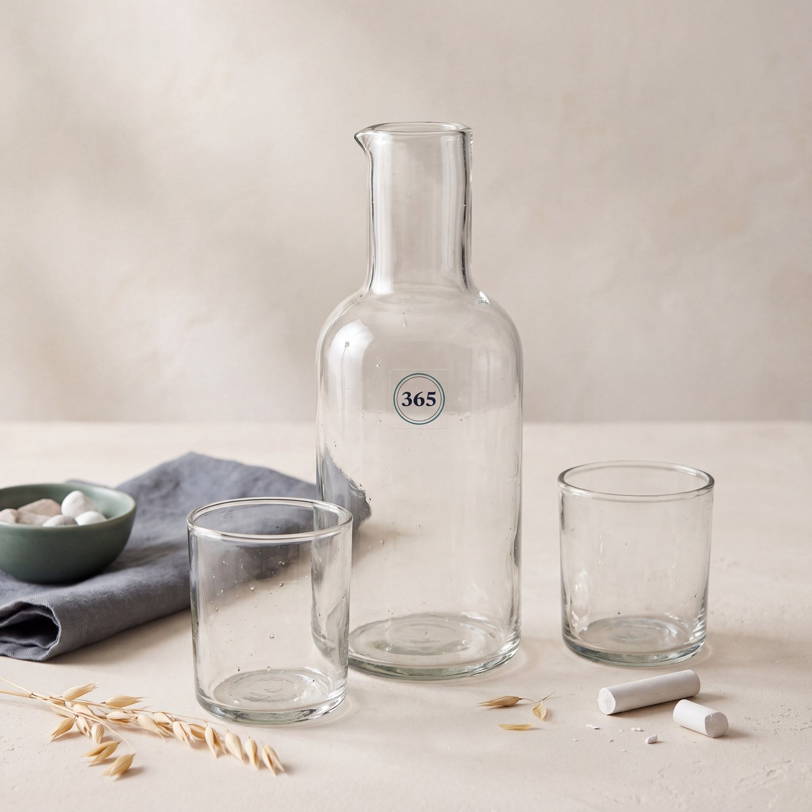Glass Carafe and Tumblers